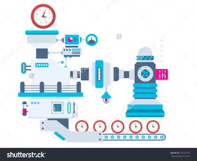 向量工業(yè)時(shí)鐘 現(xiàn)代工廠的平面藝術(shù)應(yīng)用